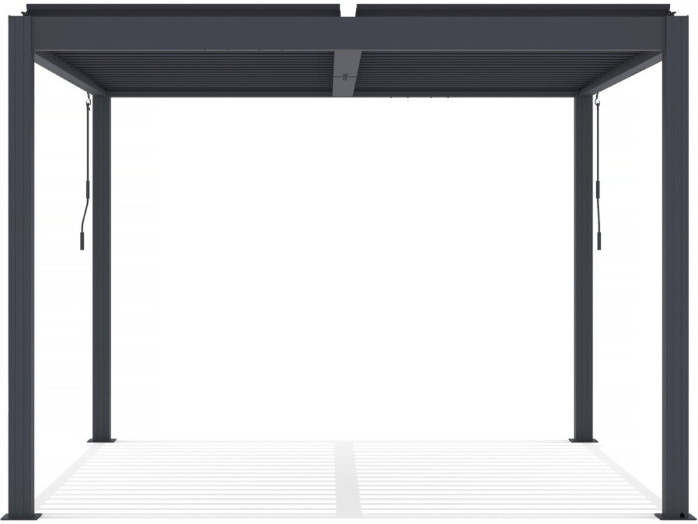 Pergola terrasoverkapping met led zonwering verstelbaar aluminium "Windsor" 3 x 3 - Grijs