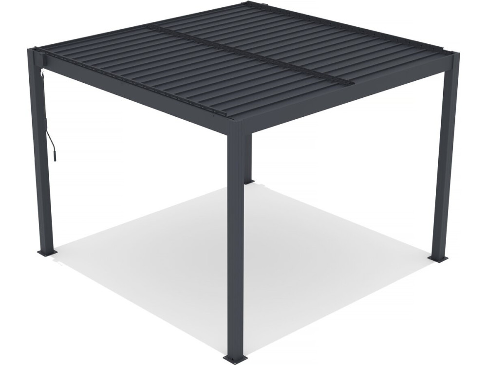 Pergola terrasoverkapping met led zonwering verstelbaar aluminium "Windsor" 3 x 3 - Grijs
