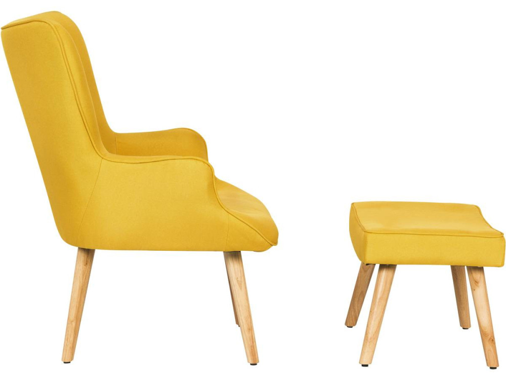 Fauteuil "Odense" in Scandinavische stijl - 73 x 81 x 92,5 cm - Geel