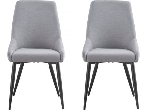 Set van 2 stoelen stof eetkamerstoel bureaustoel "Lyne" - Grijs