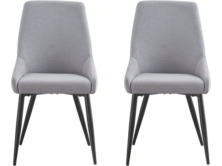 Set van 2 stoelen stof eetkamerstoel bureaustoel "Lyne" - Grijs