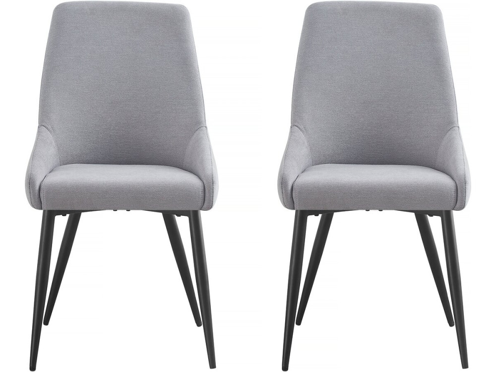 Set van 2 stoelen stof eetkamerstoel bureaustoel "Lyne" - Grijs