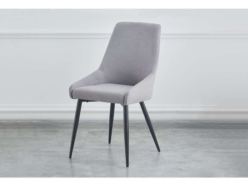 Set van 2 stoelen stof eetkamerstoel bureaustoel "Lyne" - Grijs