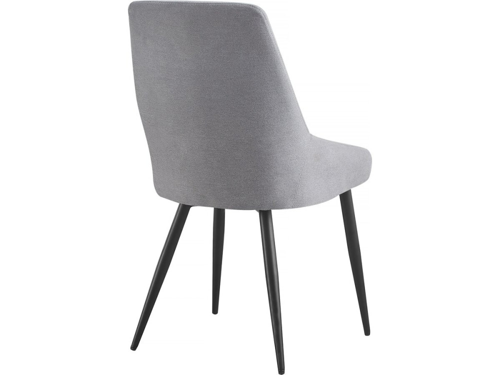 Set van 2 stoelen stof eetkamerstoel bureaustoel "Lyne" - Grijs