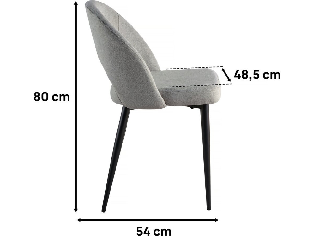 Stoel set 2 stuks eetkamerstoelen "Alma" - Grijs