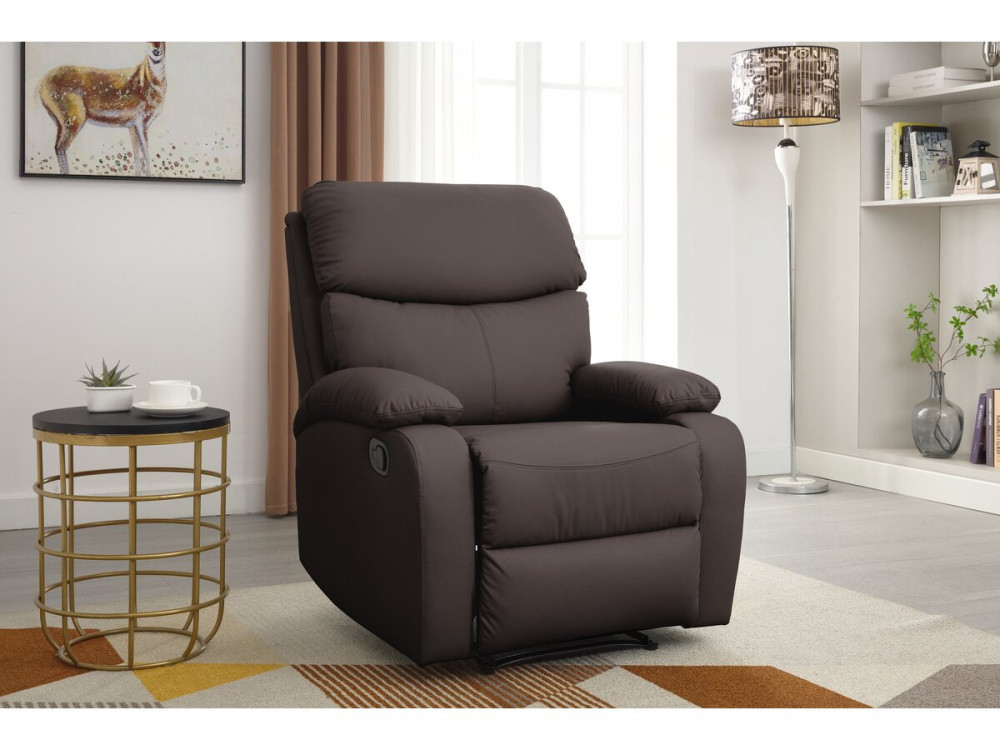 Stoel fauteuil relaxstoel "Giselle" - Bruin - kastanjebruin