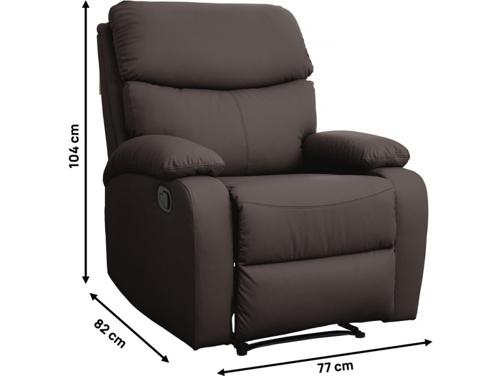 Stoel fauteuil relaxstoel "Giselle" - Bruin - kastanjebruin