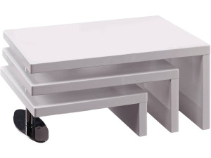 Salontafel design "Elysa" - 80 x 59 x 37,5 cm - Wit gelakt