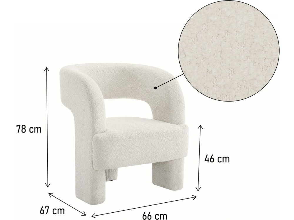 3-poots designfauteuil "Madison" - Wit