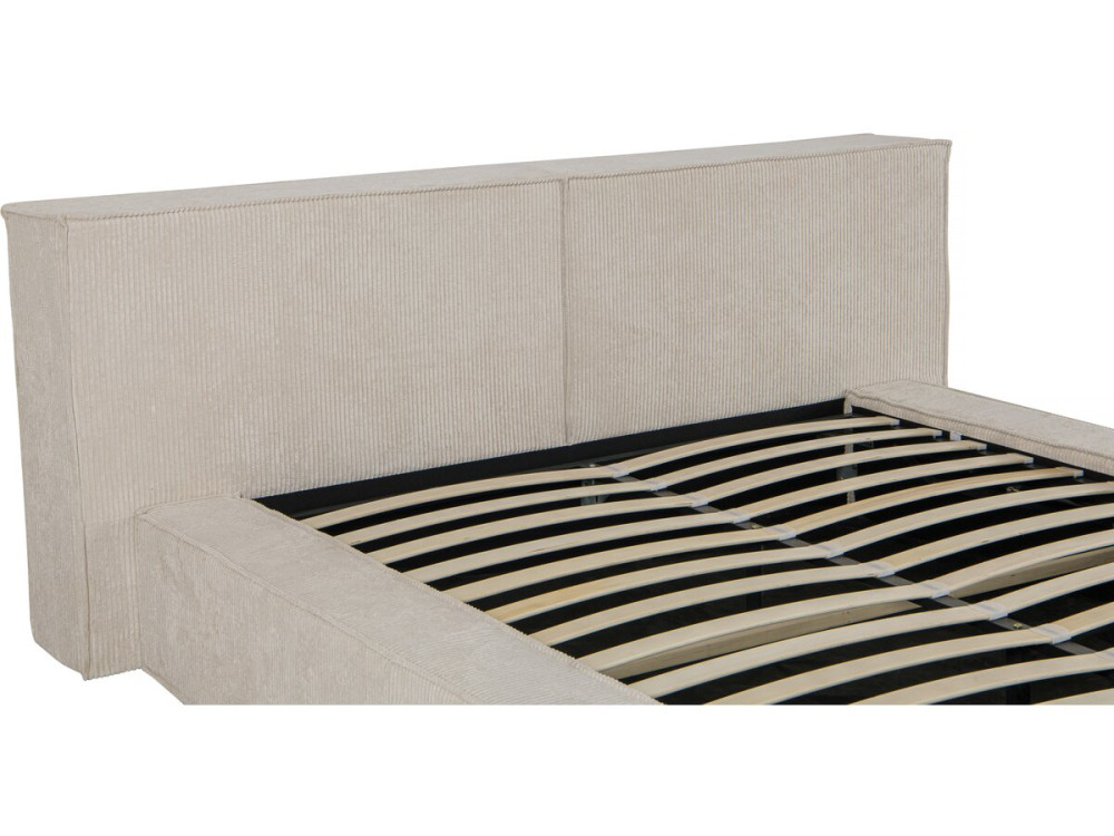 Opbergbed "Courchevel" van corduroy - 140 x 190 cm - Beige
