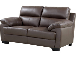 Bank leer en pvc "Cardiff"-  163 x 92 x 93 cm - Chocolade bruin