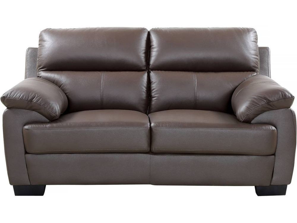 Bank leer en pvc "Cardiff"-  163 x 92 x 93 cm - Chocolade bruin