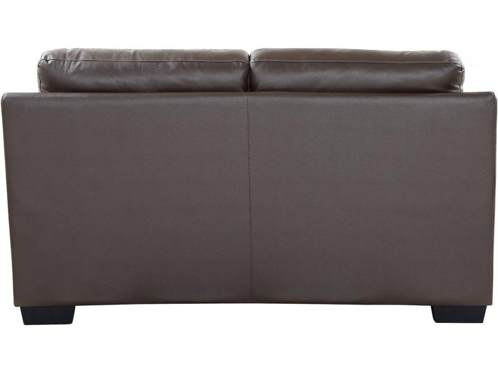 Bank leer en pvc "Cardiff"-  163 x 92 x 93 cm - Chocolade bruin