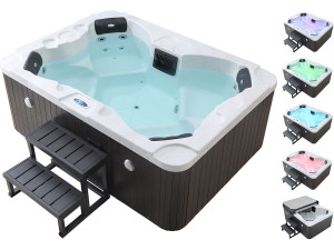 Jacuzzi spa 4 zits met led "Haïti" - Geïntegreerde bluetooth speakers - Wit