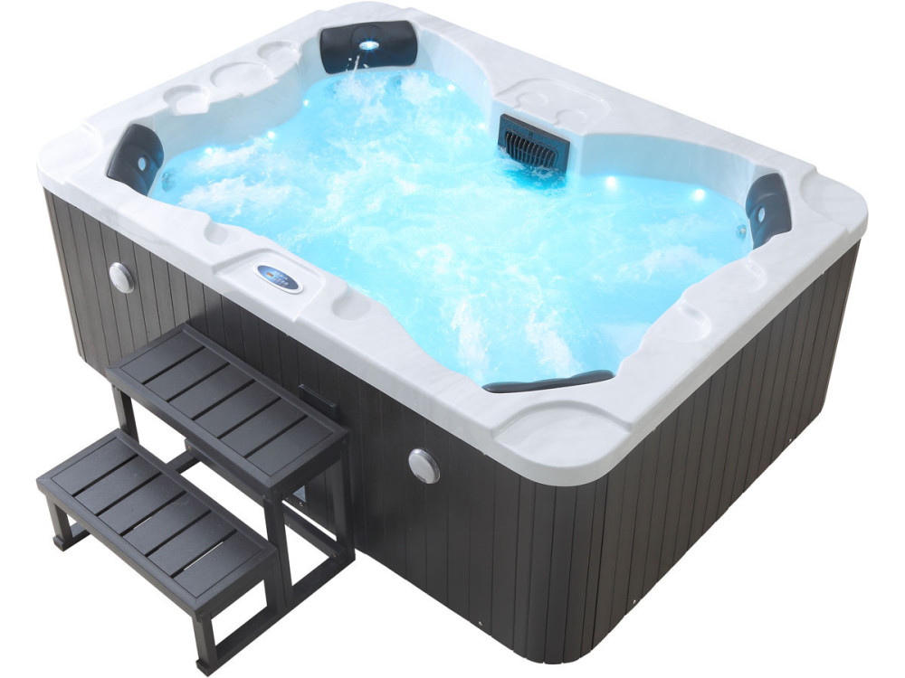 Jacuzzi spa 4 zits met led "Haïti" - Geïntegreerde bluetooth speakers - Wit