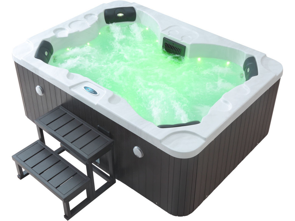 Jacuzzi spa 4 zits met led "Haïti" - Geïntegreerde bluetooth speakers - Wit