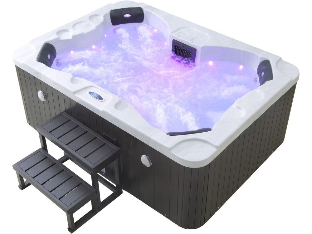Jacuzzi spa 4 zits met led "Haïti" - Geïntegreerde bluetooth speakers - Wit