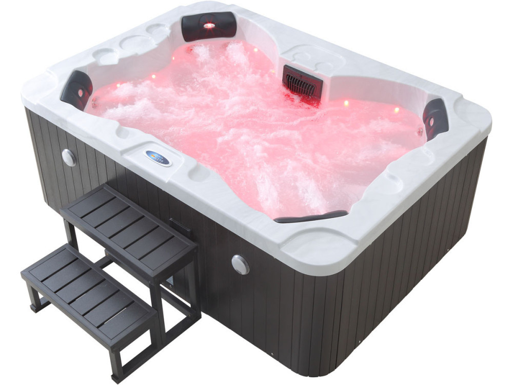 Jacuzzi spa 4 zits met led "Haïti" - Geïntegreerde bluetooth speakers - Wit