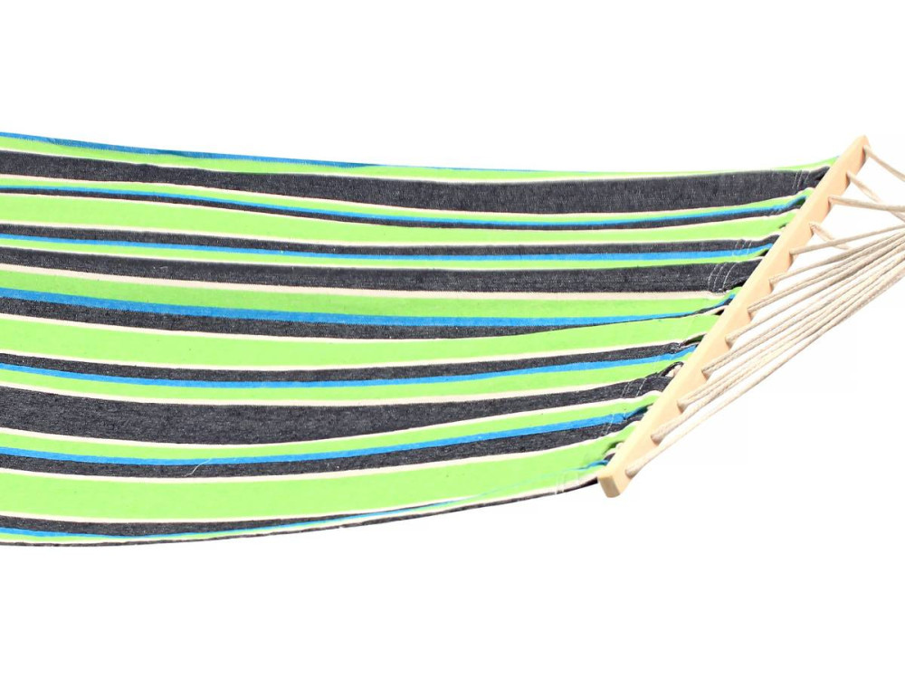 Hangmat met houten onderstel katoenen doek "Dallas" - 3 m - Groene tinten