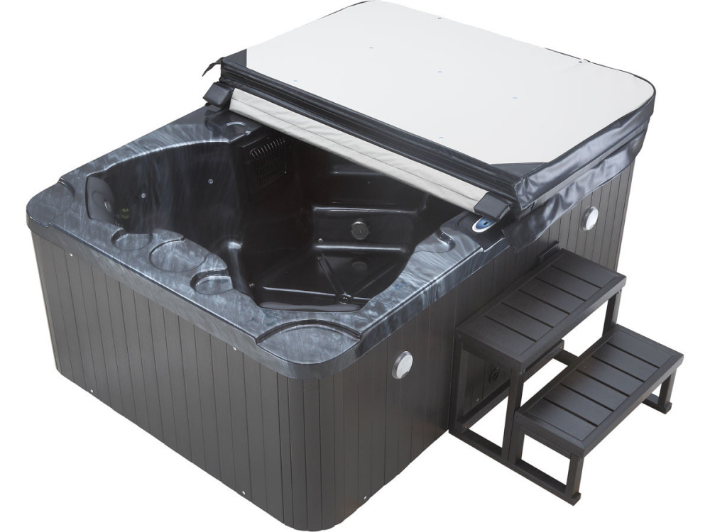 Jacuzzi spa 4 zits met led "Haïti" - Geïntegreerde bluetooth speakers - Grijs