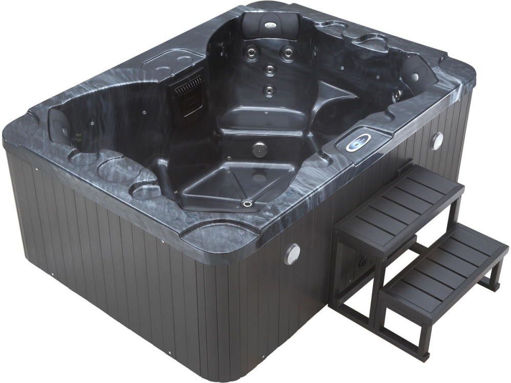 Jacuzzi spa 4 zits met led "Haïti" - Geïntegreerde bluetooth speakers - Grijs