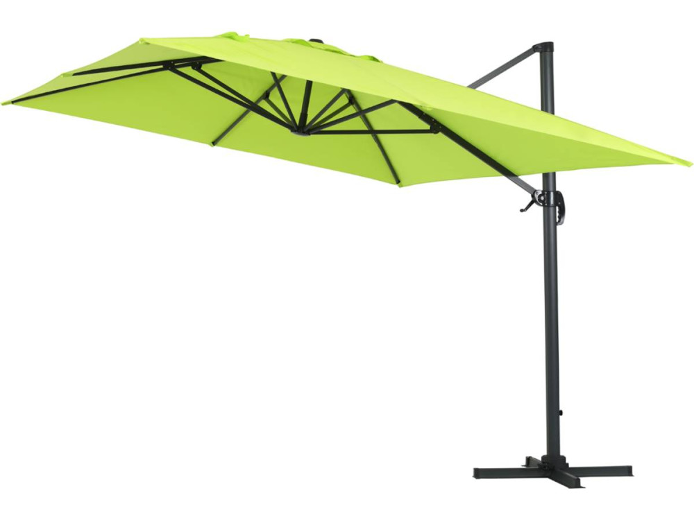 Gedeporteerde tuinparaplu Alu "Sun 4" - Rechthoek - 3 x 4 m - Groen + stofkap