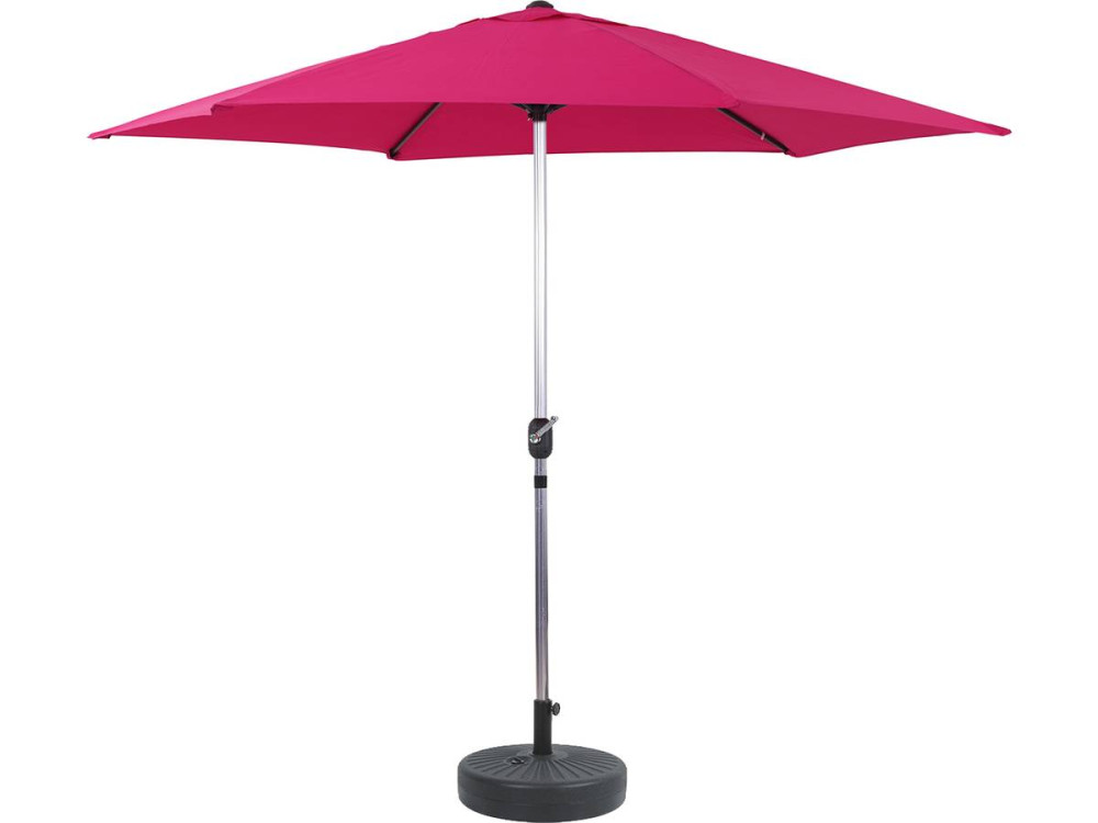Parasol tuin rechts Alu "Sol" - Rond - Ø 3m - Roze - met verzwaarde voet