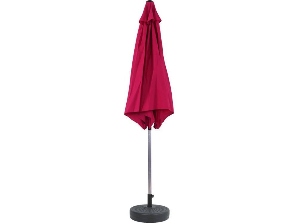 Parasol tuin rechts Alu "Sol" - Rond - Ø 3m - Roze - met verzwaarde voet
