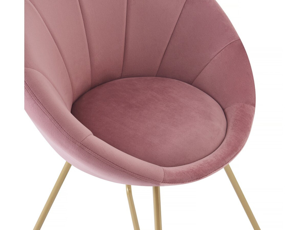Eetkamerstoelen set 2 stuks stoelen velours fluweel "Rosalie" - Rose