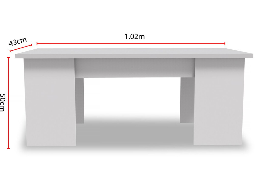 Salontafel "Diana" - 102 x 50 x 43 cm - Wit