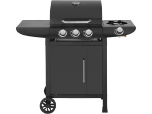 Gas BBQ gasbarbecue barbecue "Feria 4" - 4 branders waarvan 1 zijbrander - 11.5 kW - Zwart