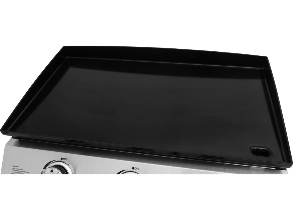 Plancha gas bbq gasgrill bakplaat 3 branders "Jolly" - 7,5 kW - Grijs