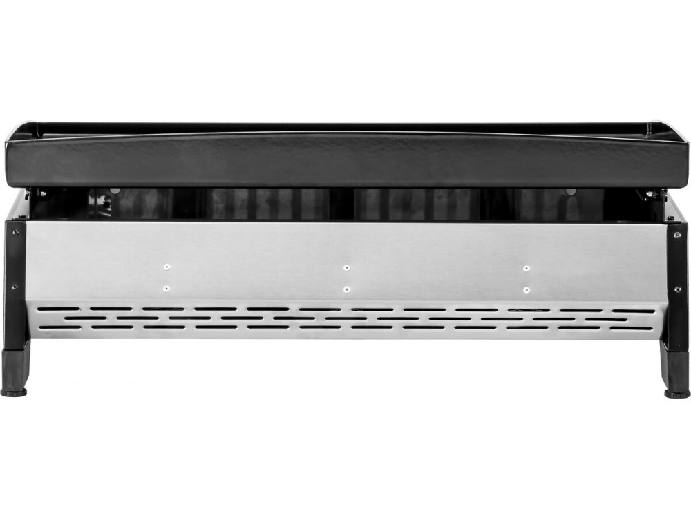Plancha gas bbq gasgrill bakplaat 3 branders "Jolly" - 7,5 kW - Grijs