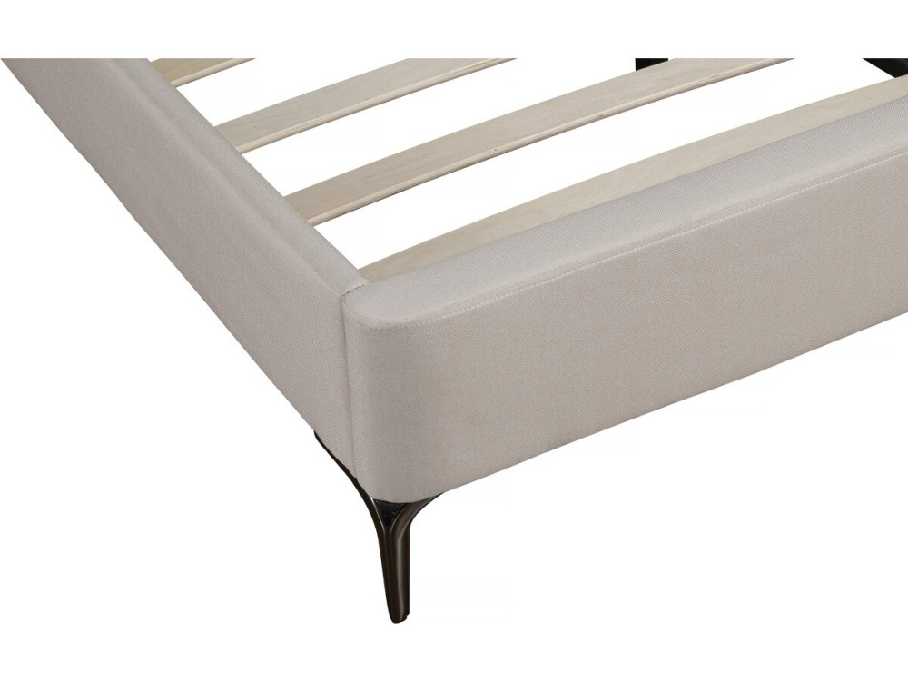 Tweepersoonsbed bed met hoofdbord gecapitonneerd " Aspen" 180 x 200 cm - Beige - lichtbruin