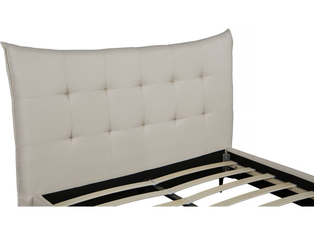 Tweepersoonsbed bed met hoofdbord gecapitonneerd " Aspen" 180 x 200 cm - Beige - lichtbruin