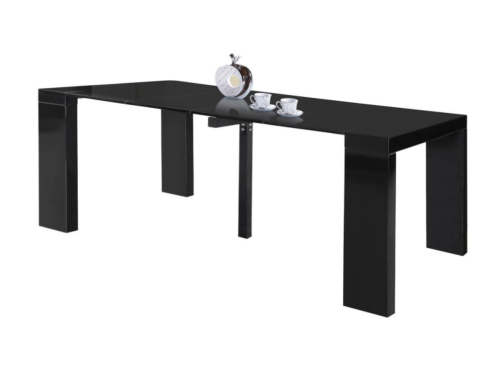 Uitschuifbare eettafel "Dina" - 200/40 x 94 x 75 cm - Zwart gelakt