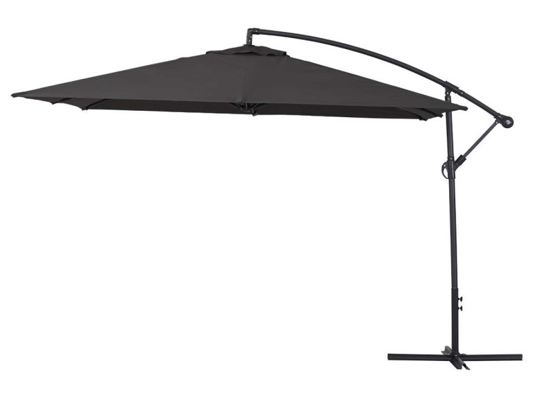 Parasol vrijhangend tuin zweefparasol Aluminium "Ilios 3" - Vierkant - 3 x 3 m - Zwart