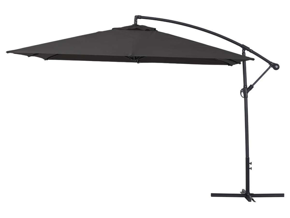 Parasol vrijhangend tuin zweefparasol Aluminium "Ilios 3" - Vierkant - 3 x 3 m - Zwart