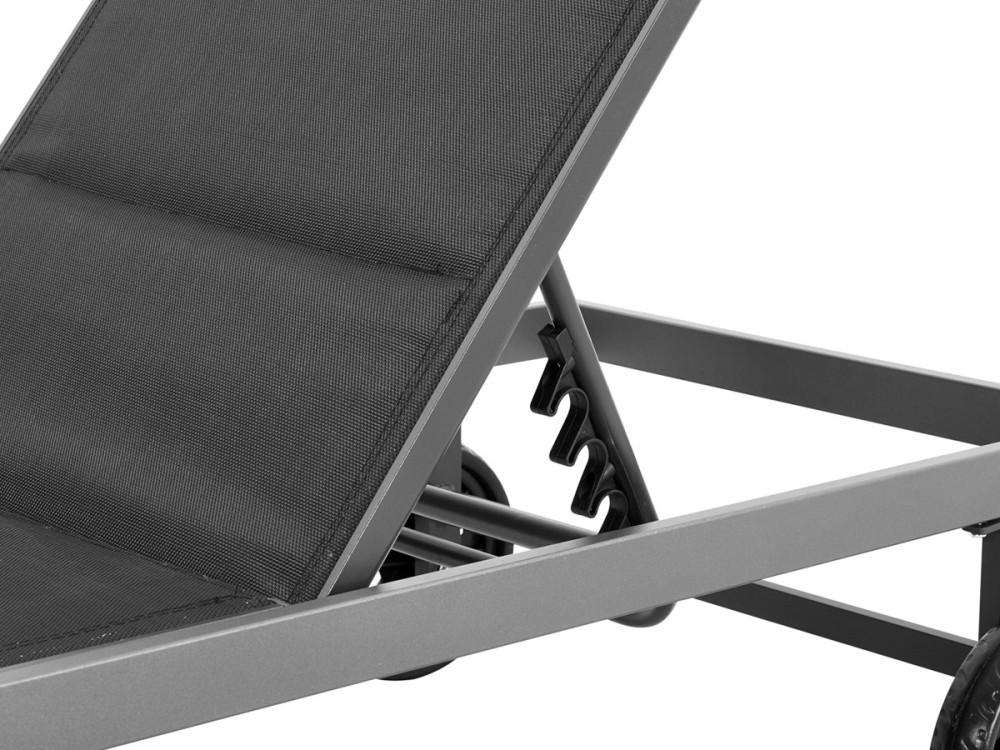 Ligbed ligstoel verstelbaar aluminium gevoerd textileen "Bella" - Phoenix - Zwart