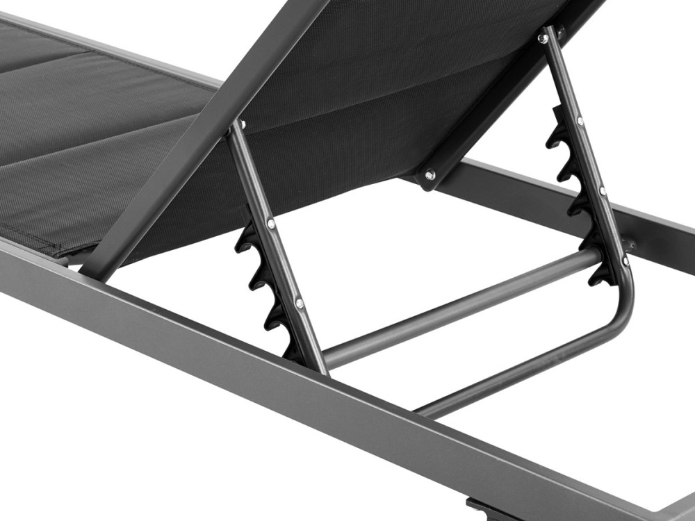 Ligbed ligstoel verstelbaar aluminium gevoerd textileen "Bella" - Phoenix - Zwart
