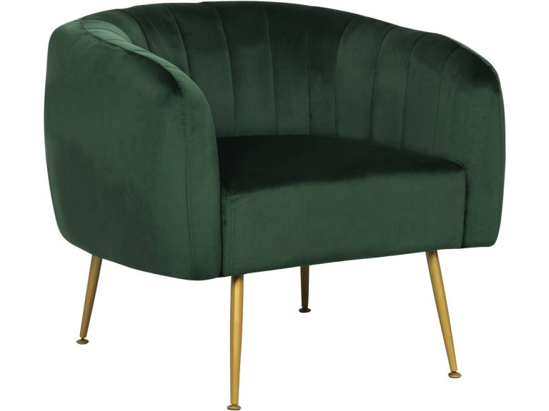 Stoel fauteuil velours fluweel "Diana" - 1 zits - Groen