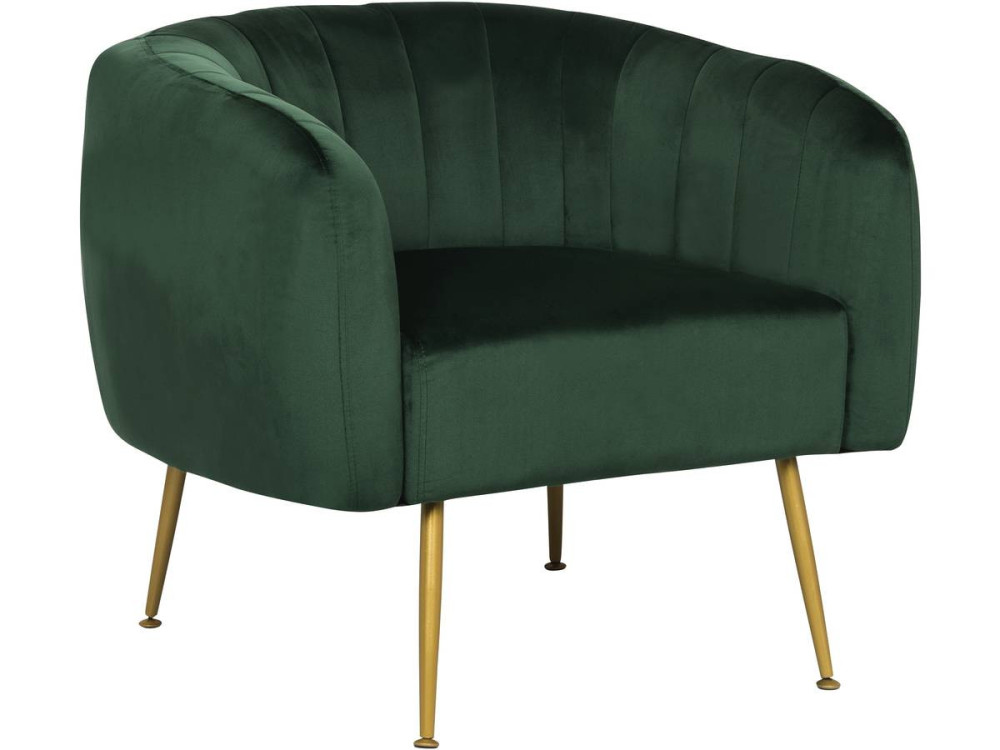 Stoel fauteuil velours fluweel "Diana" - 1 zits - Groen