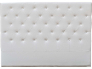 Hoofdbord bed gecapitonneerd "Déco" - 149 cm - Wit - PVC