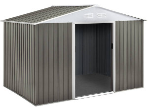 Tuinhuisje metaal "Dallas" - 5,29 m2 (4,83 m2 grondoppervlak) - Taupe - grijs bruin