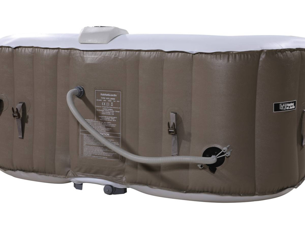 Opblaasbare jacuzzi spa vierkant pvc "Monac"  - 4 zits - Crème / Wit
