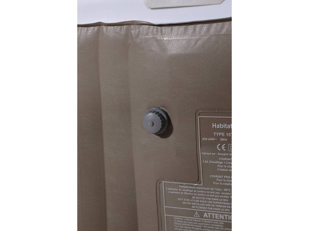 Opblaasbare jacuzzi spa vierkant pvc "Monac"  - 4 zits - Crème / Wit
