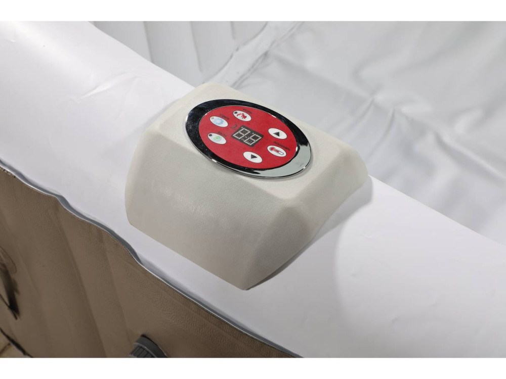 Opblaasbare jacuzzi spa vierkant pvc "Monac"  - 4 zits - Crème / Wit