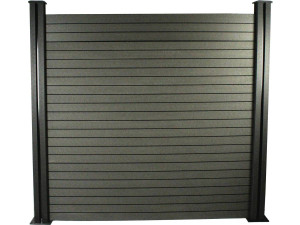 Schutting set composiet 1,6 x 1,2 m - Gratis bevestigingsset - Grijs Donkergrijs