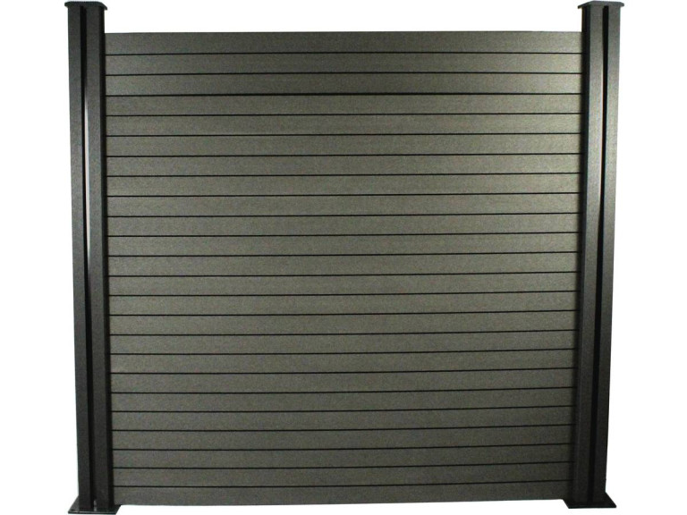 Schutting set composiet 1,6 x 1,2 m - Gratis bevestigingsset - Grijs Donkergrijs