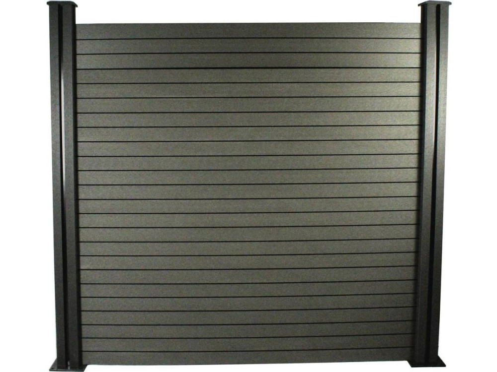 Schutting set composiet 1,6 x 1,2 m - Gratis bevestigingsset - Grijs Donkergrijs